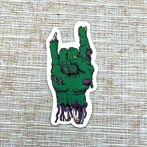 Zombie Hand Gross Grunge Horror Funky Single Decor Art Sticker